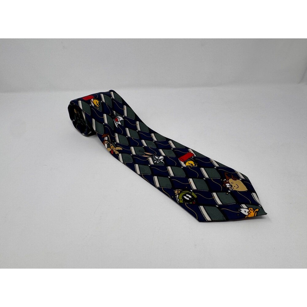 Vintage 1995 Looney Tunes Mania Tie Bugs Bunny Taz Marvin Tweety Daffy Sylvester
